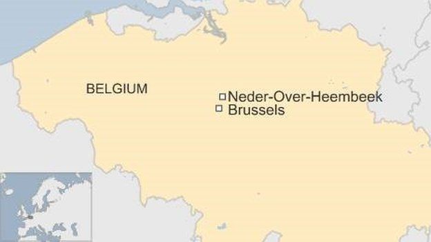 Map showing town of Neder-over-Heembeek in Belgium - August 2016