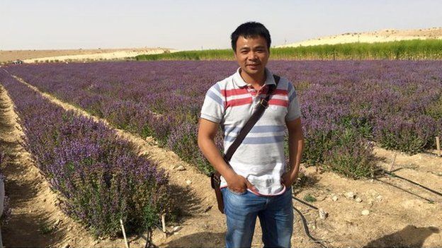 Dinh Anh Huan in a lavendar field