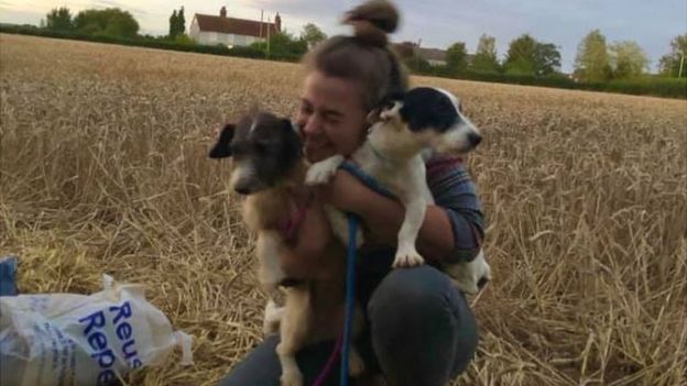 Lucy Stammers with Toast and Hattie