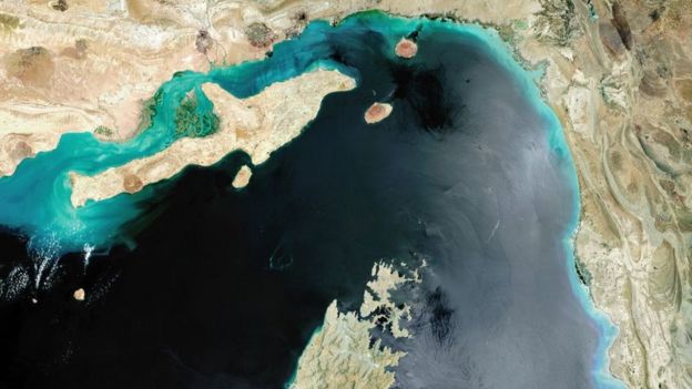 صورة بالقمر الصناعي لمضيق هرمز
