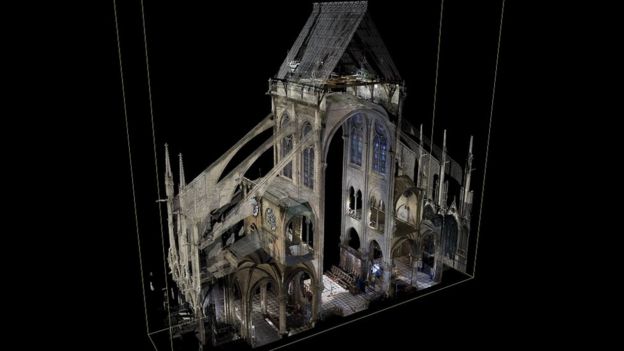 A Notre-Dame cross-section made from Andrew Tallon's scans