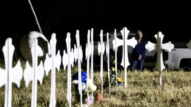 Crosses in Sutherland Springs