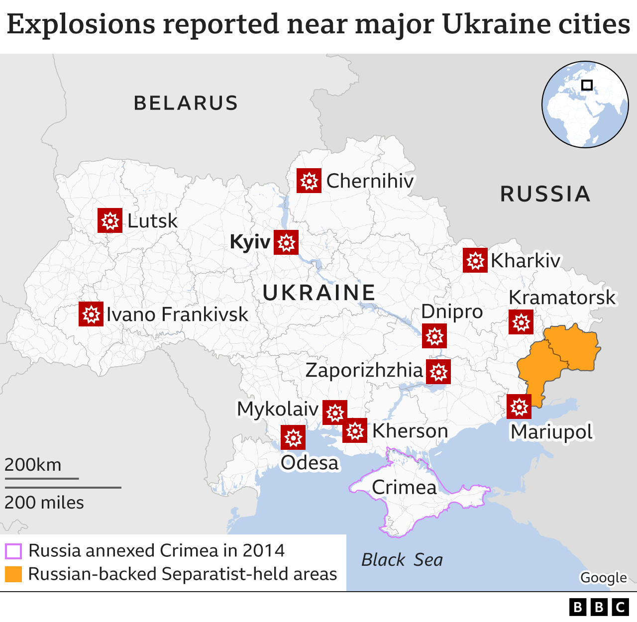 Ukraine Conflict Simple Visual Guide To The Russian Invasion BBC News
