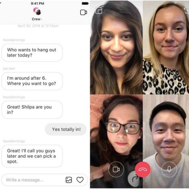 Instagram te permitirá hacer videollamadas en pequeños grupos. Foto: Instagram