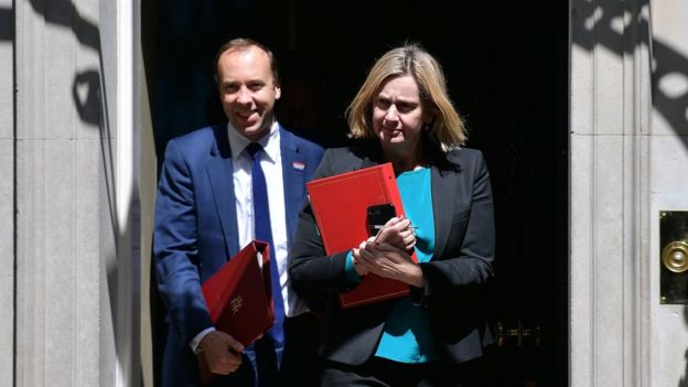 Matt Hancock with Work and Pensions Secretary Amber Rudd