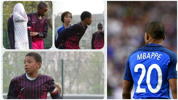 Kylian Mbappe as a youngster and playing for the France senior team