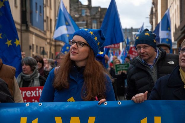 Pro-EU protest in Edinburgh