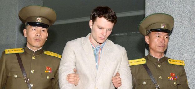Otto Frederick Warmbier (C), a University of Virginia student who was detained in North Korea since early January, was taken to North Korea"s top court in Pyongyang, North Korea