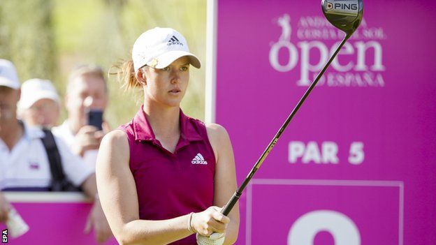 Linn Grant of Sweden watches her shot during the Andalucia Open de Espana