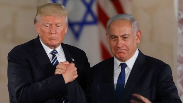 رئيس الوزراء الإسرائيلي نتنياهو والرئيس الأمريكي دونالد ترامب
