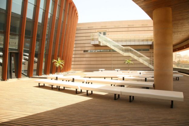A view of the museum's terrace outside