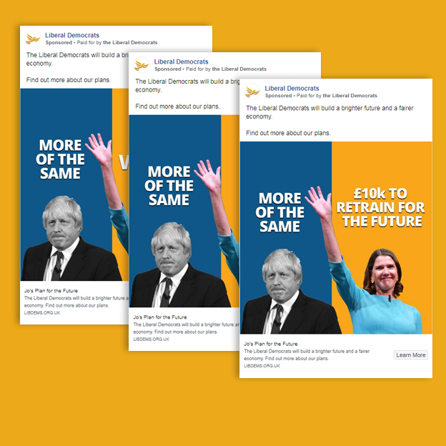 Three political adverts by the Liberal Democrats