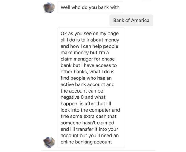 Instagram Scam Preys On Bank Followers Bbc News - instagram conversation