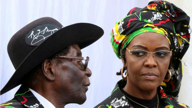 Robert Mugabe and wife Grace Mugabe