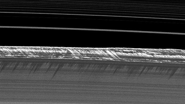Detalle de los anillos de Saturno. Foto: NASA.
