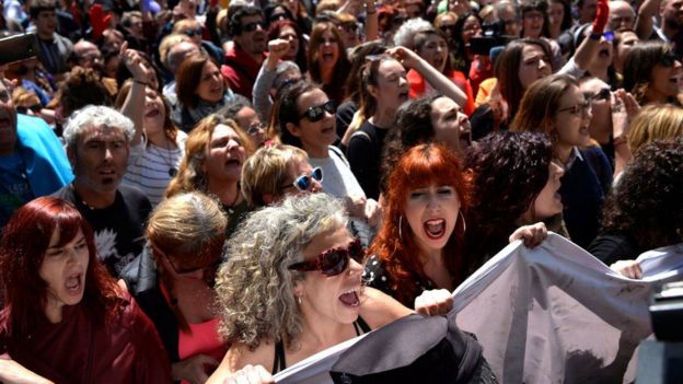 Protestas en España por el caso de "La manada"