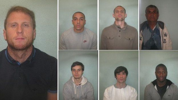 Reece Dunford and, clockwise from top left: Danny St Luce, David Mays, Yair Cohen, Patrick Spencer O'Brien, Boz Burbridge and Vincent Kamara