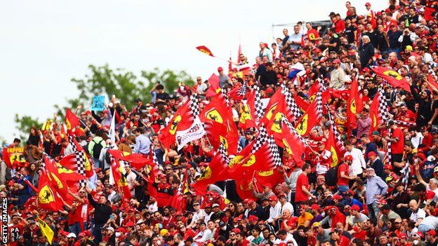 Ferrari fans at Imola on Saturday