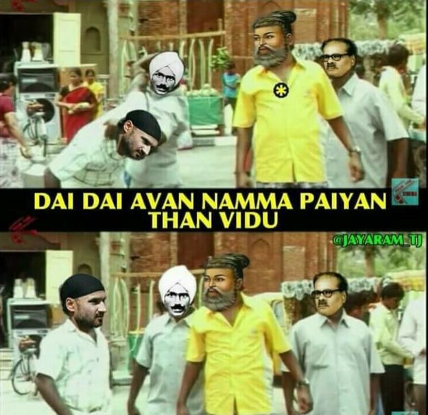 ஹர்பஜன் சிங்கின் புல்லரிக்கும் 'தமிழ்' பற்று - போட்டுத்தாக்கும் மீம் கிரியேட்டர்கள்