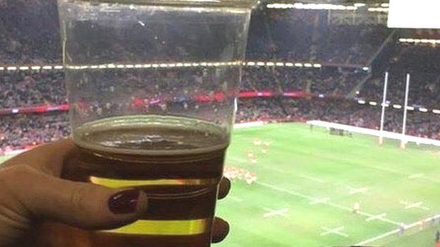 Cup of lager at the Principality