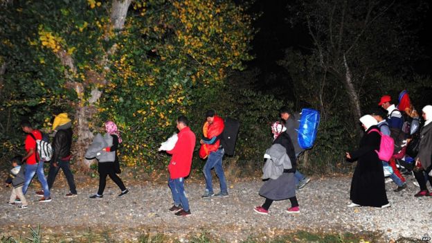 Migrants near the Croatian-Hungarian border