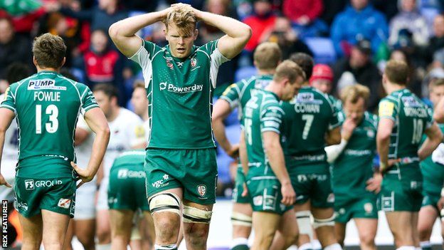 London Irish relegated from the Premiership in 2018