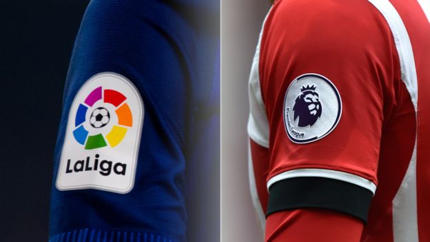 Logos de La Liga y la Premier