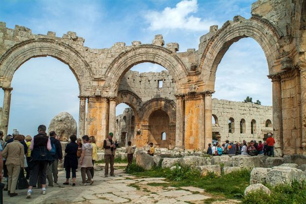 دير القديس سمعان العمودي في محافظة حلب من أبرز المواقع الاثرية في شمالي سوريا