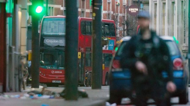 Armed police in Streatham