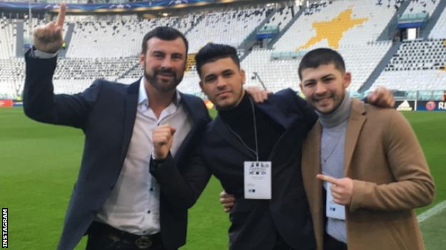 Joe Calzaghe and his sons visit Juventus as guests of the club