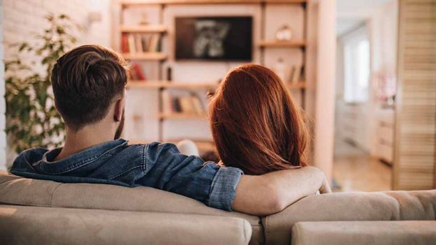 Couple on sofa