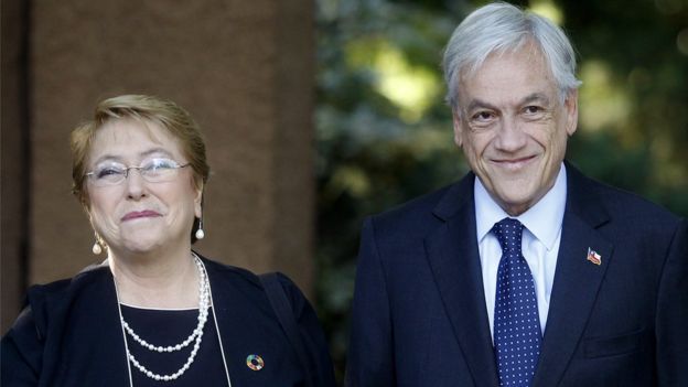 Michelle Bachelet y Sebastían Piñera