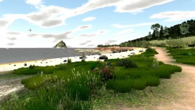 Plymouth yakınlarındaki Wembury sahili, yazılımcılar tarafından sanal gerçeklik gözlüğü için baştan yaratıldı