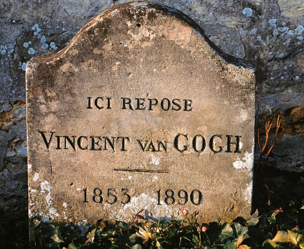 Lápide de Van Gogh, no cemitério da cidade francesa de Auvers-sur-Oise