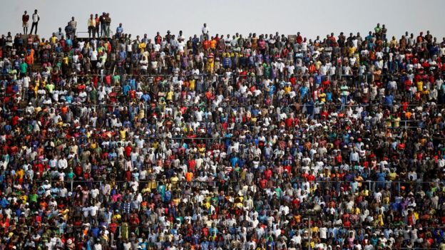 Mourners at Rufaro Stadium