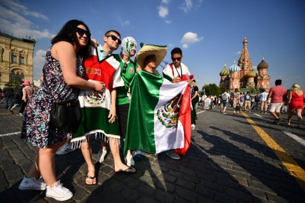 Aficionados de México en Moscú