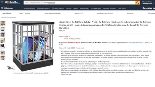 Página de Internet donde se venden cárceles para celulares