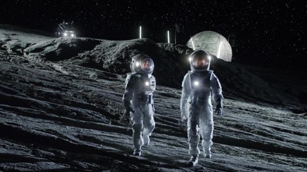 Ilustração mostra astronautas na Lua