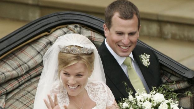 Peter Phillips and Autumn Kelly on their wedding day