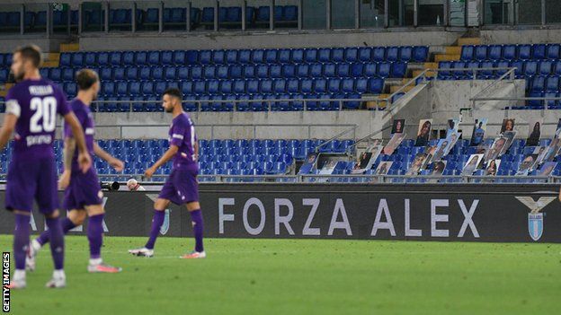 Support for Zanardi at Lazio v Fiorentina