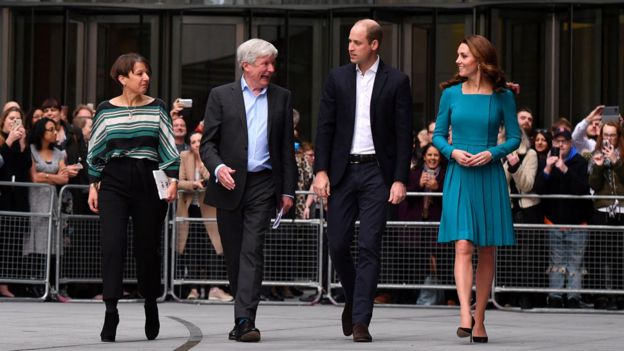 Lord Hall with Alice Webb, director of BBC Children's, and the Duke and Duchess of Cambridge in November 2018