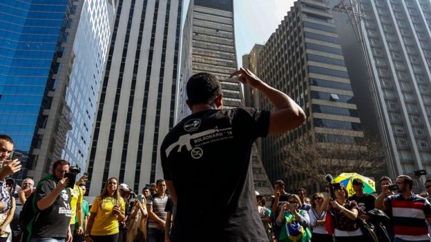 Manifestação em apoio a Bolsonaro