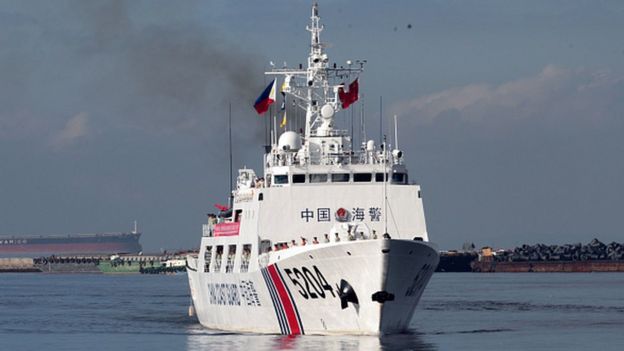 Um navio da Guarda Costeira Chinesa