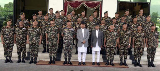 Defense Minister and Nepal Army officials