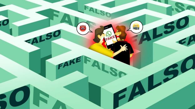 Dois amigos em labirinto de notícias falsas