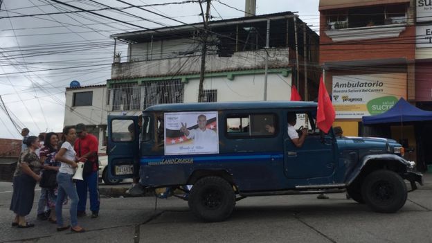 Un jeep en Petare.