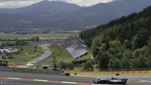 Lewis Hamilton in action at the Red Bull Ring