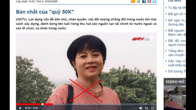 Phóng sự đăng trên trang web của ANTV về Quỹ 50k của bà Nguyễn Thúy Hạnh