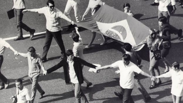Uma das manifestações estudantis ocorridas em 1968