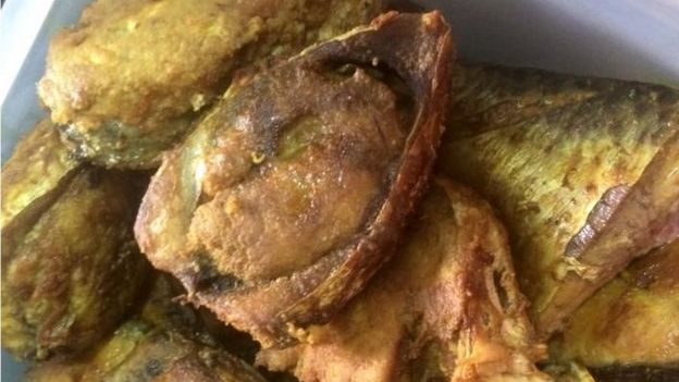 Ilish maach bhaja or fried hilsa